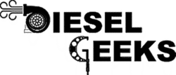 Diesel Geeks logo with engine graphic.