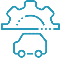Illustration of a car and a mechanical gear